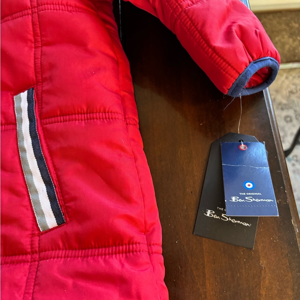 Ben Sherman Red Quilted Jacket - Picture 3 of 7